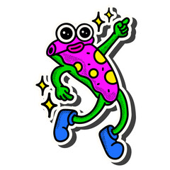 90s Stickers pizza Illustration