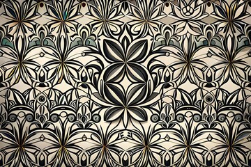 seamless floral pattern, background with metallic pattern on grey color, floral pattern, traditional pattern, useful pattern