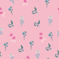 seamless, spaced out, floral pattern, flowers in bunches, clusters