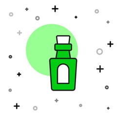 Filled outline Bottle with potion icon isolated on white background. Flask with magic potion. Happy Halloween party. Vector