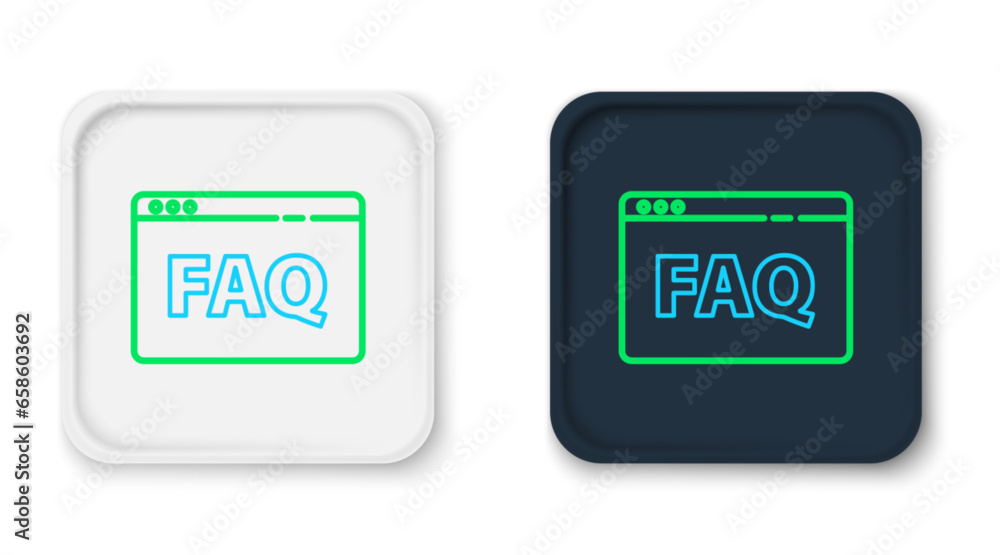 Poster line browser faq icon isolated on white background. internet communication protocol. colorful outlin