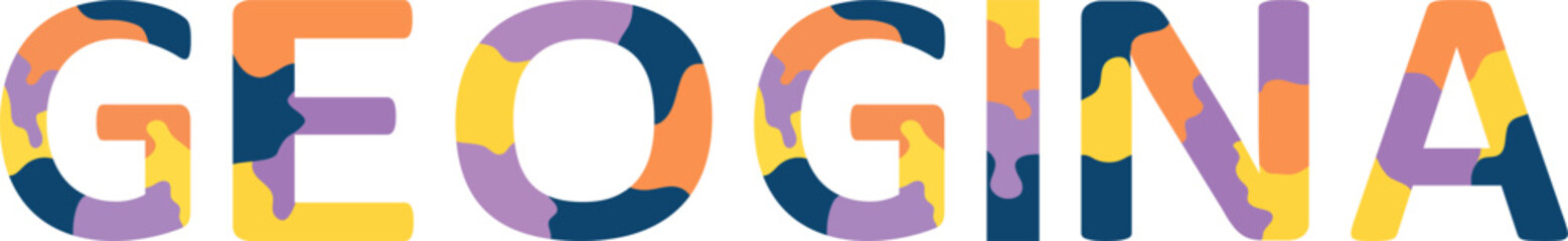 Geogina Colorful 3d Abstract Text name