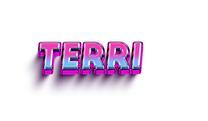 Terri Colorful 3d Abstract Text name