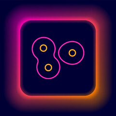 Glowing neon line Cell division process icon isolated on black background. Colorful outline concept. Vector