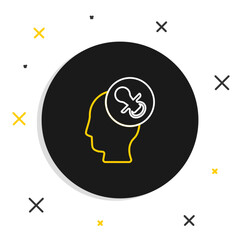 Line Baby dummy pacifier icon isolated on white background. Toy of a child. Colorful outline concept. Vector