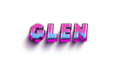 Glen Colorful 3d Abstract Text name