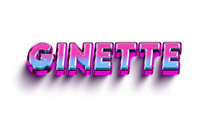 Ginette Colorful 3d Abstract Text name