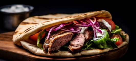 Gyros. Greek meat sandwich. 