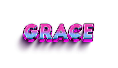 Grace Colorful 3d Abstract Text name
