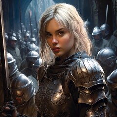 Youthful Charm Silver Blonde Hair Beauty in a Captivating Image generative ai