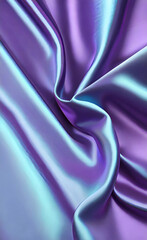 Obraz premium Pink tuquoise silk satin. Gradient. Wavy folds. Shiny fabric surface. Beautiful purple teal background with space for design.