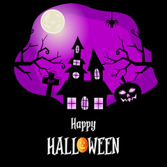 Happy Halloween Horror Festival Hand drawn illustration, creative design, party card 