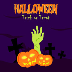 Happy Halloween Horror Festival Hand drawn illustration, creative design, party card 