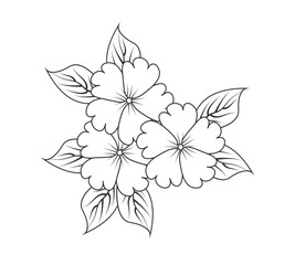 vector Decorative floral or Tropical flowers, leaves and twigs