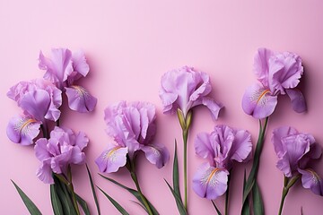 purple flowers on pink background
