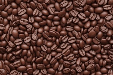 Fototapeta premium Texture of roasted coffee beans