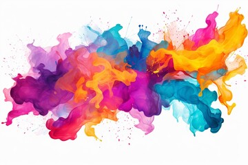 Colorful brushstrokes of watercolor. Splashes, streaks. Generative AI