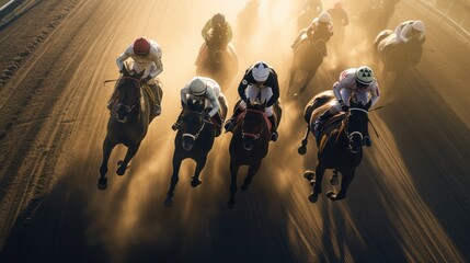Fototapeta premium Horse racing, AI generated Image