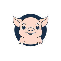 cute pig vector icon illustration