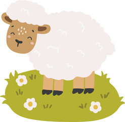 Sheep animal vector, Abstract baby sheep vector, sheep baby animal, cute farm animal isolated, adorable sheep for print, vector illustration