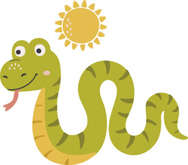 Snake animal vector, Abstract baby snake vector, safari baby animal, cute animal isolated, adorable snake for print, vector illustration