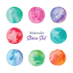 watercolor set of round stain 