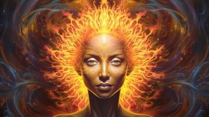 Solar Sentience: Solar flares forming intricate thought patterns, representing radiant clarity

