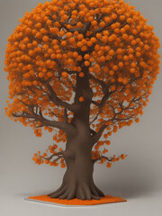 A photo of an orange tree holds many orange Generative AI