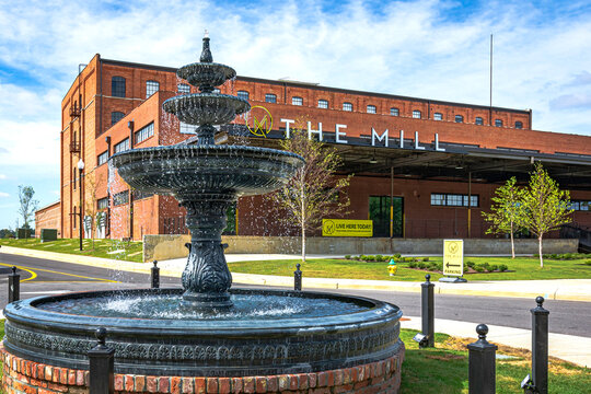 Iconic fountain in front of The Mill apartments in Prattville