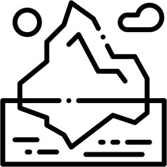 Vector Icon Iceberg, Glacier, Polar, North Pole, Ice, Nature