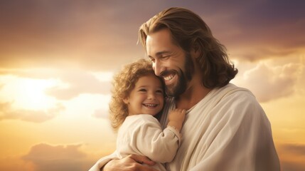 Jesus holding baby 
