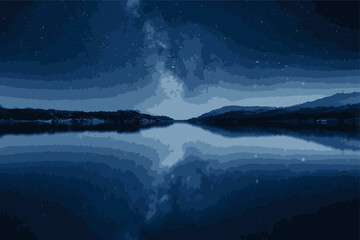 reflection in the lake concept art midnight