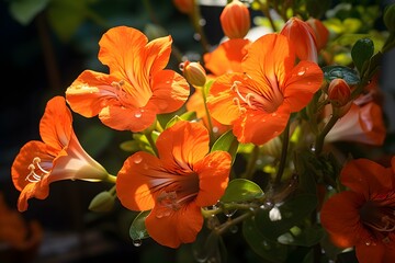 Obraz na płótnie Canvas Tropaeolums Orange Blossoms
