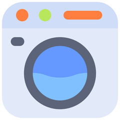 Vector Icon Washing Machine, Laundry, Washing, Clothes, Cleaning, Electronics