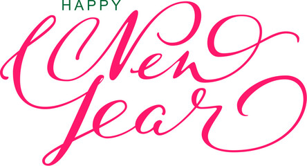 Happy New Year lettering calligraphy text for greeting card