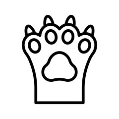 Cat paws icon set style collection in line, solid, flat, flat line style on white background