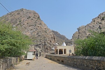 Fototapeta na wymiar Part of Galtaji Temple Jaipur, Rajasthan, India