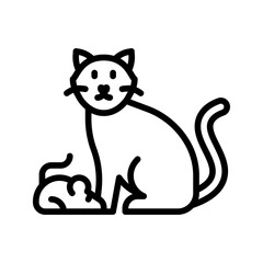 Feline icon set style collection in line, solid, flat, flat line style on white background