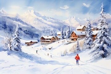 winter landscape in the mountains