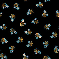 seamless, spaced out, floral pattern, flowers in bunches, clusters