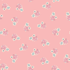 seamless, spaced out, floral pattern, flowers in bunches, clusters