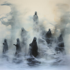 people in the fog