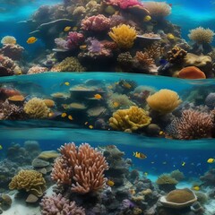 Obraz premium A panoramic view of a vibrant and diverse underwater coral reef ecosystem4