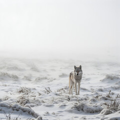 Obraz premium gray wolf in snow