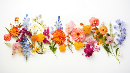 Obraz na płótnie Canvas Composition of beautiful flowers on a white background