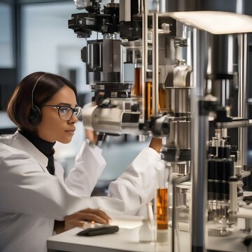 A laboratory technician using a mass spectrometer to analyze complex chemical compounds1
