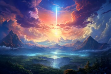 a radiant heavenly vista symbolizing exploration and discovery. Generative AI