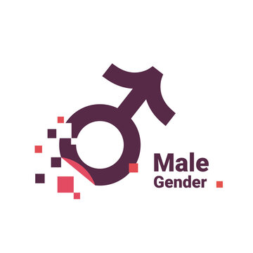 sign for men, pixel gender image logo icon isolated on white background