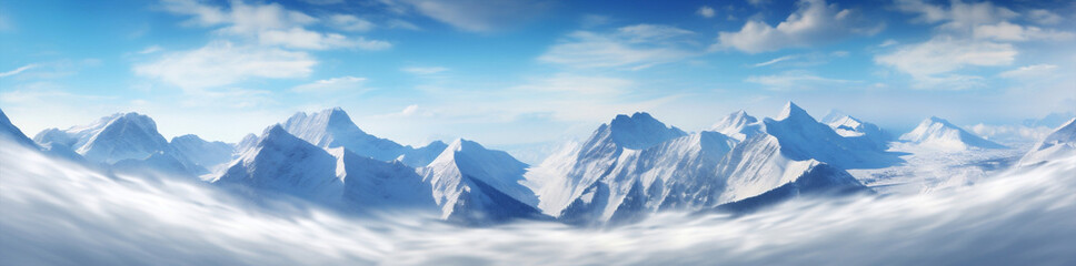 Fototapeta na wymiar Mountain island blue north snow arctic panorama travel landscape water nature winter