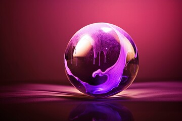 artistic purple ball and globe design. Generative AI